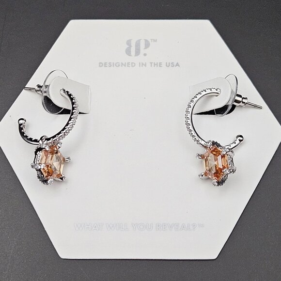 Bomb Party ER77189 "All Of The Memories" Smokey Topaz Cubic Zirconia Earrings - Picture 1 of 4